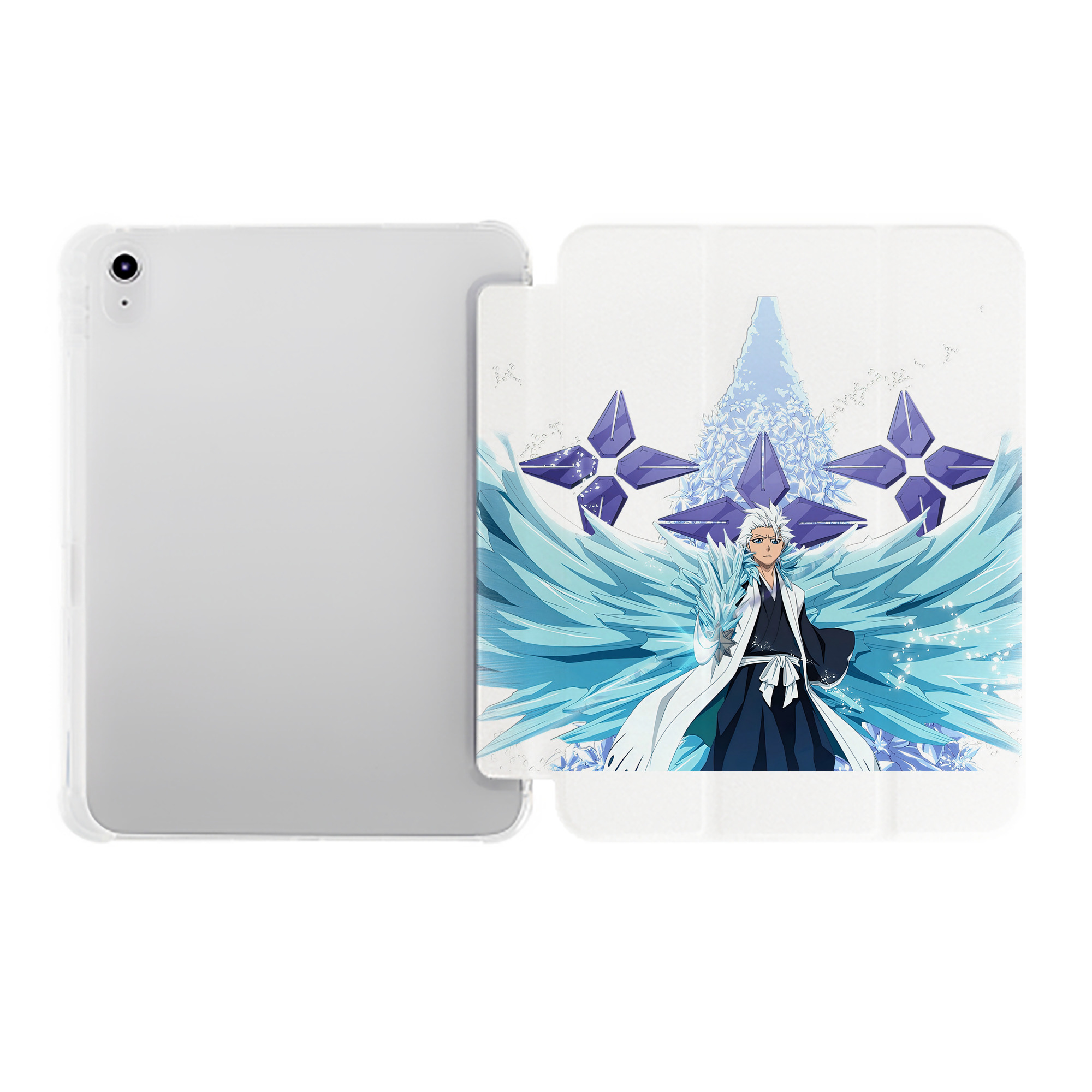 （画像用） ブリーチ 日番谷冬獅郎（ひつがや とうしろう） BLEACH Hitsugaya Toushirou IPad ケース ペン収納付き 三つ折りスタンド PUレザー×シリコン 対応機種9.5/10.5/10.9インチ